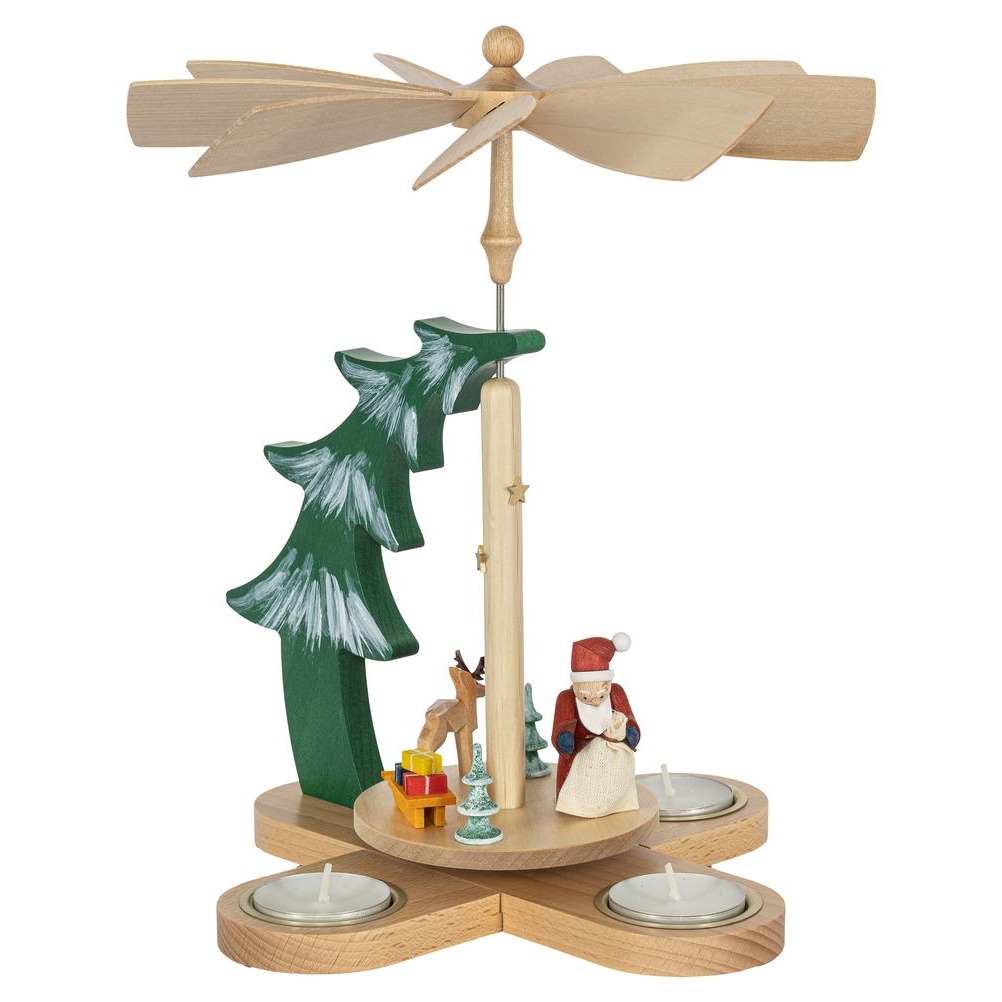 Tannenpyramide Weihnachtsmann m.Rentier