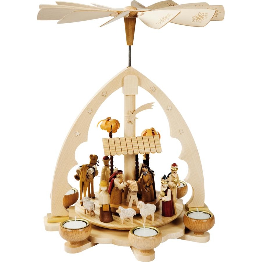 Pyramide Christi Geburt, für Teelichte