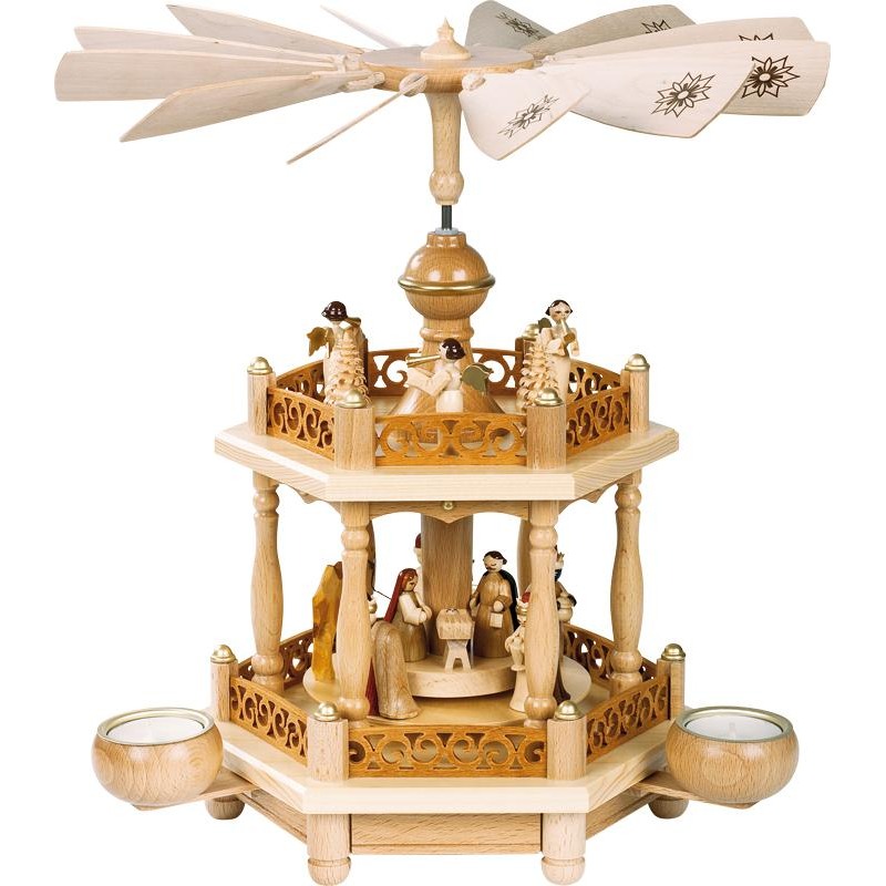 Pyramide Christi Geburt 1-st. für Teelichte