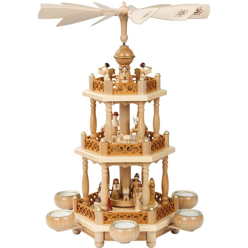 Pyramide Christi Geburt 2-st. für Teelichte