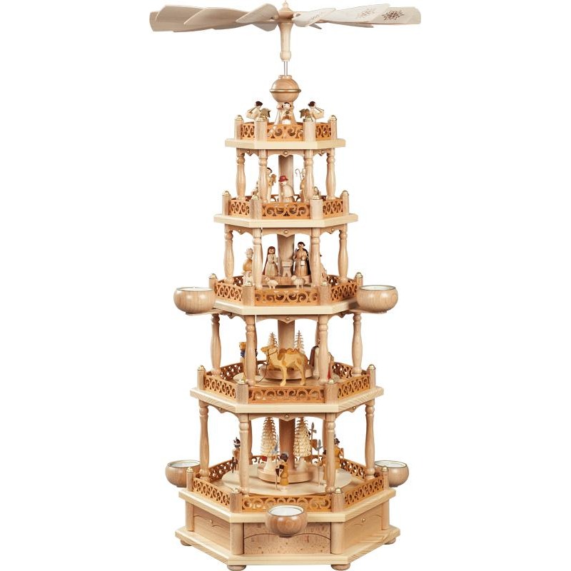 Pyramide Christi Geburt 4-st. für Teelichte