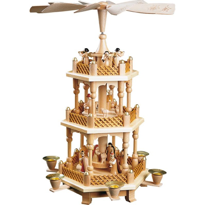 [RG 16721] Pyramide Christi Geburt 2-st., natur - 40 cm - Artikel 16721