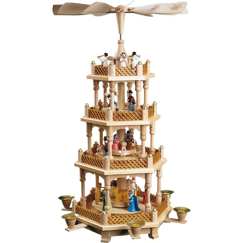 Pyramide Christi Geburt 3-st., bunt