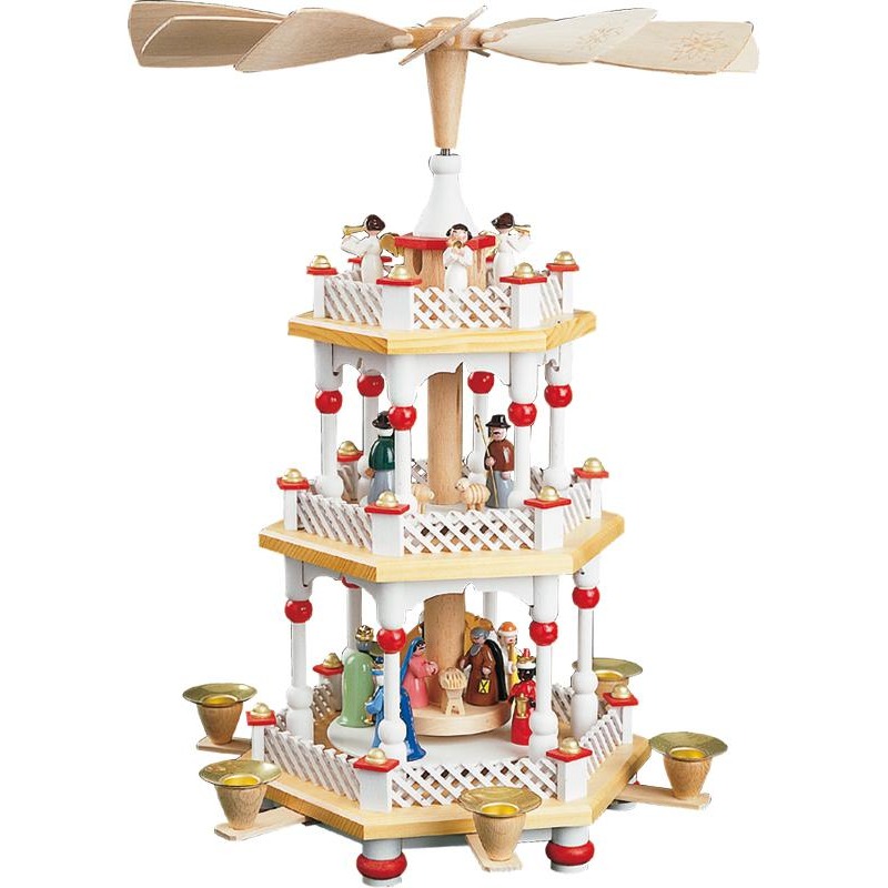 Pyramide Christi Geburt 2-st., weiß