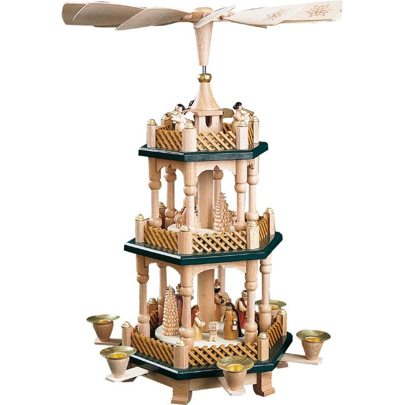 Pyramide Christi Geburt 2-st., natur - 40 cm - Artikel 16732