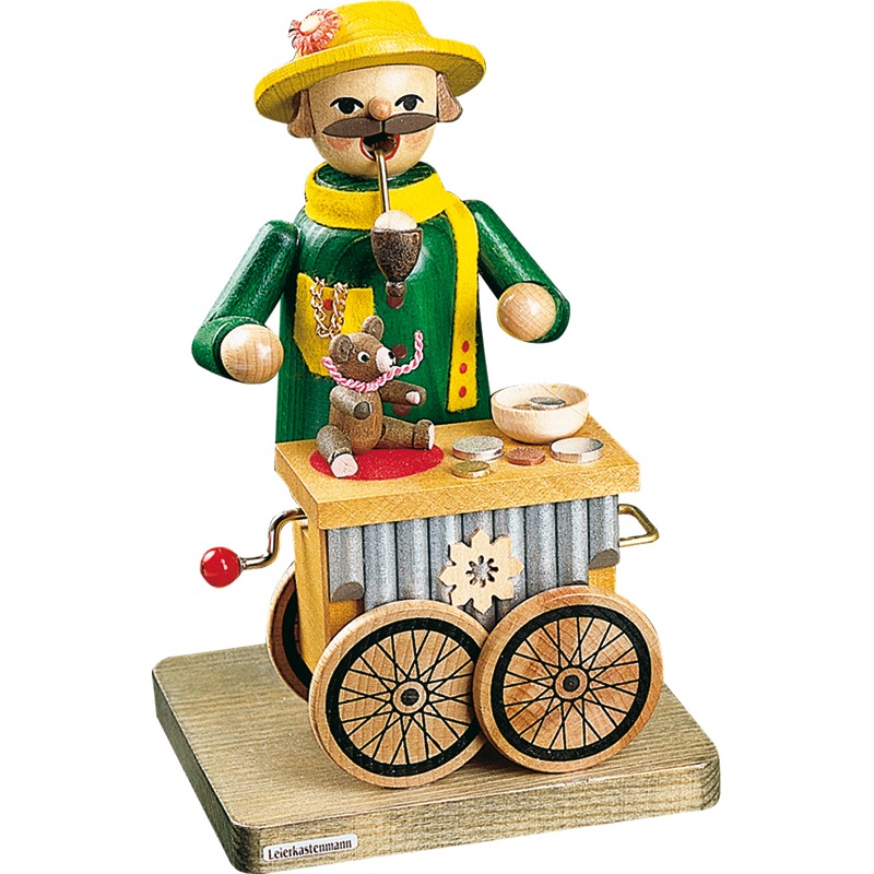 Räuchermann Leierkastenmann m. Spielwerk