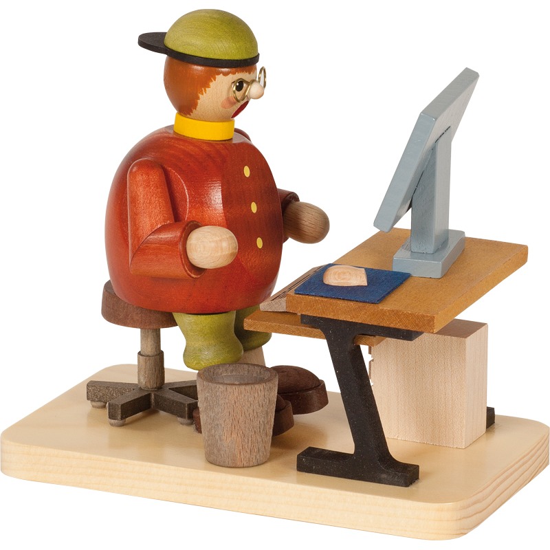Räuchermann Computerfreak, sitzend