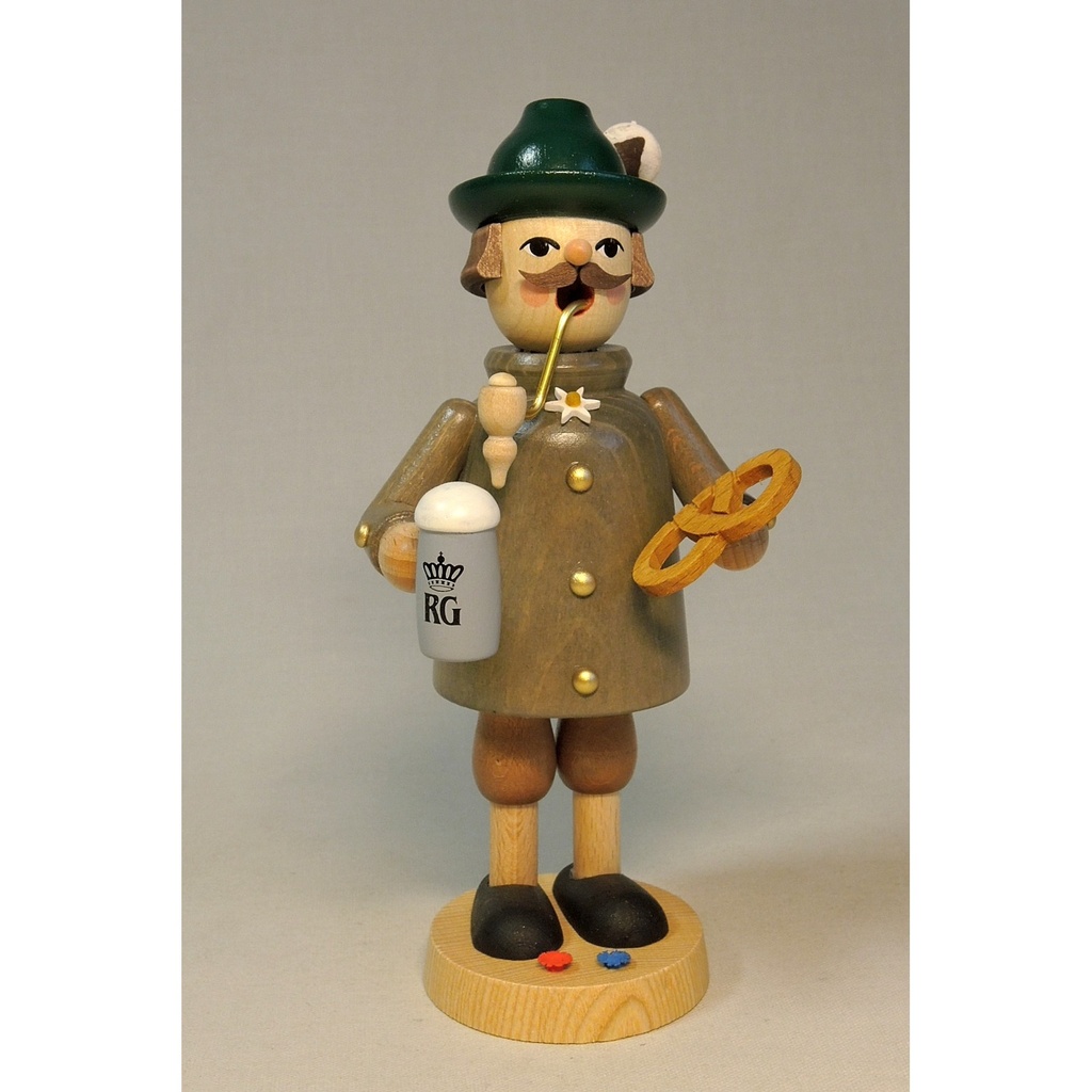 Räuchermann Bayer mit Bierkrug und Brezel