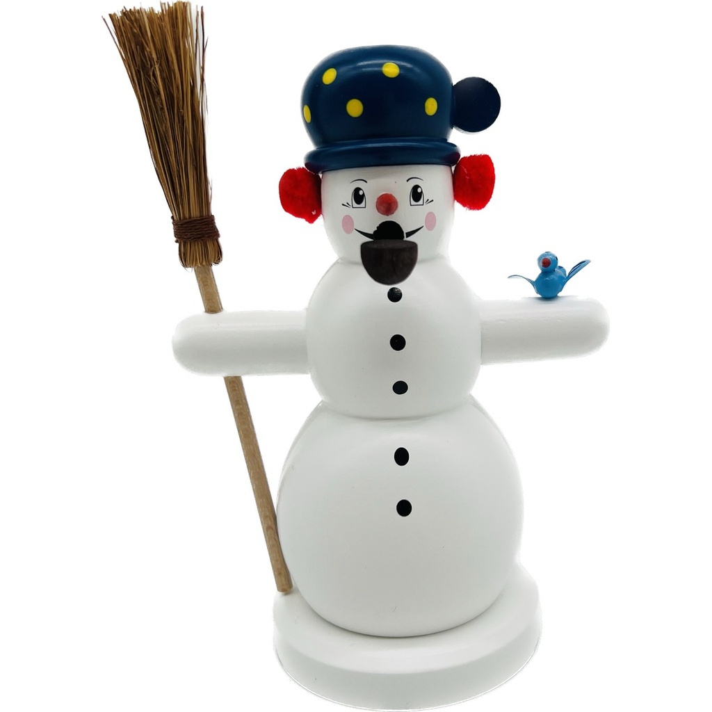 Räuchermann Schneemann mit Besen