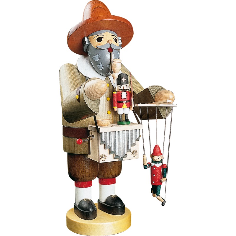 Räuchermann Puppenspieler, mit Spielwerk