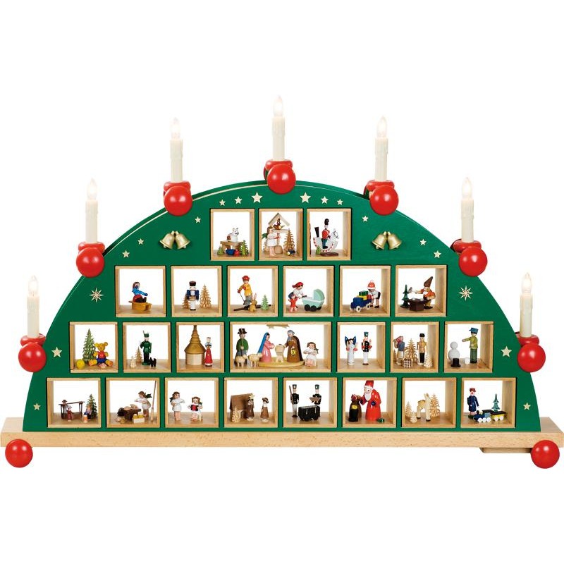 [RG 01010] Schwibbbogen Adventskalender, elektrische Beleuchtung