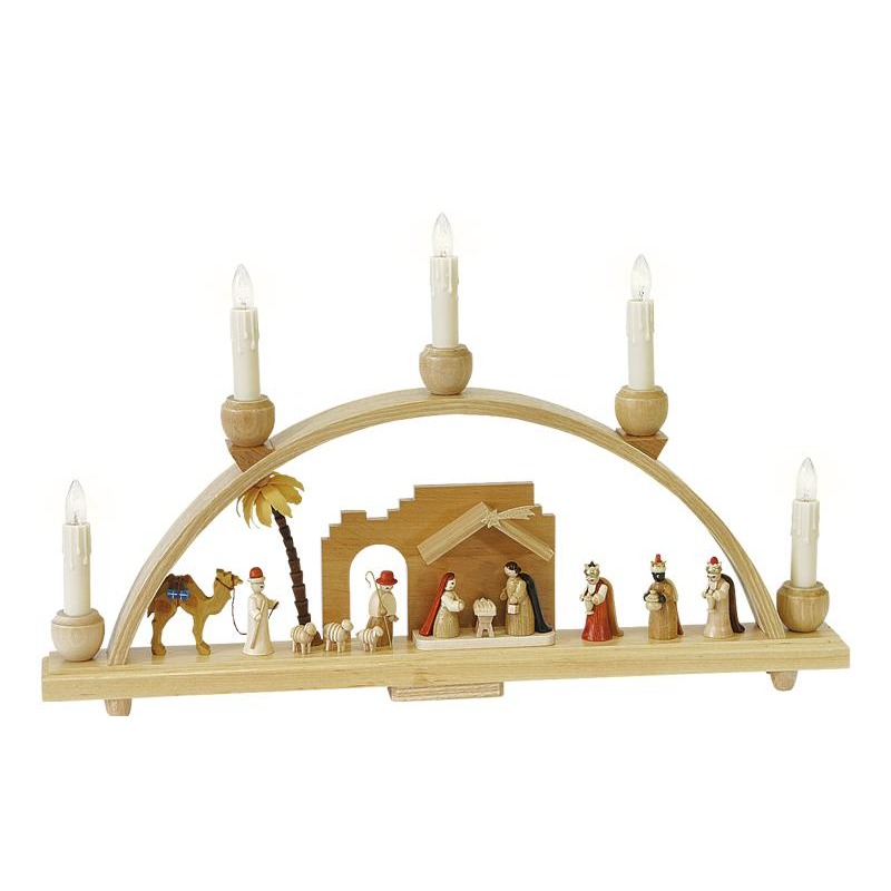 Schwibbbogen Christi Geburt, elektrische Beleuchtung - 28 cm