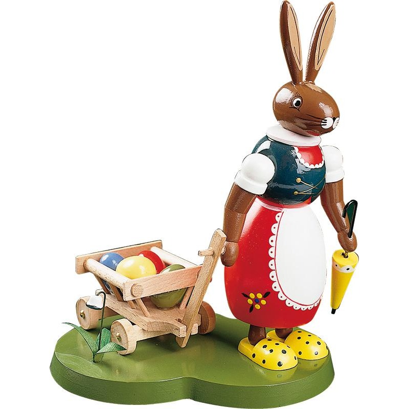 Hase mit Handwagen