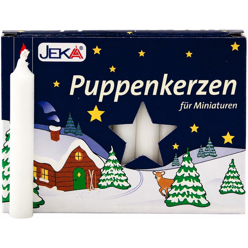 Puppenkerzen weiß Ø 10 mm, 20 Stück/Schachtel