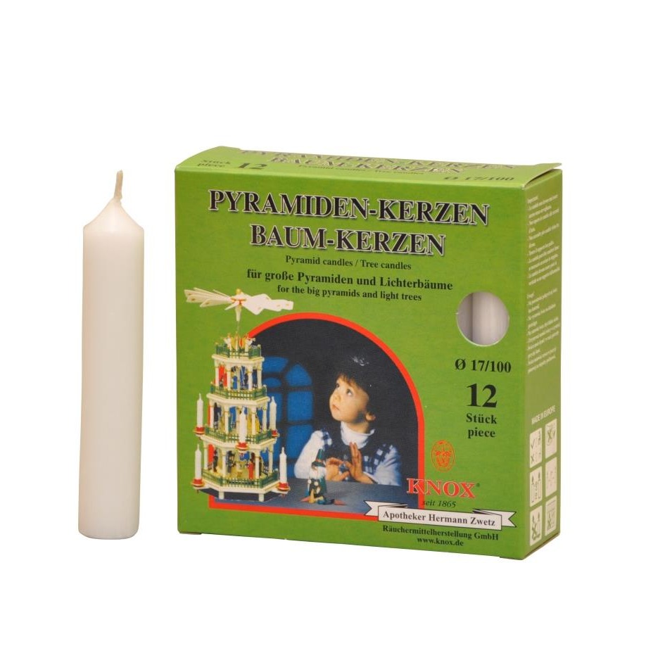 Kerzen weiß Ø 17 mm, 12-Stück/Schachtel