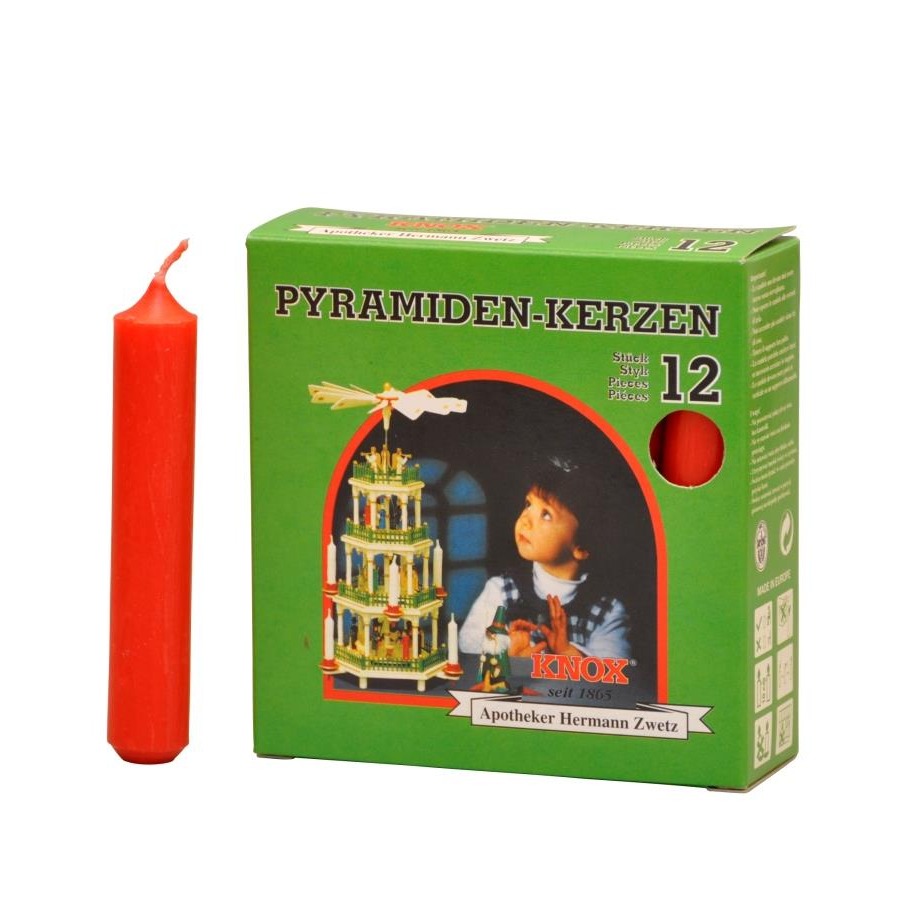 Kerzen rot Ø 17 mm, 12-Stück/Schachtel