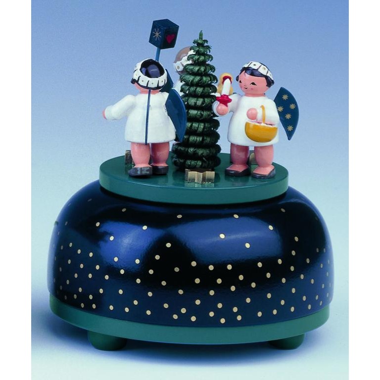 Spieldose, klein - Engel mit Geschenk