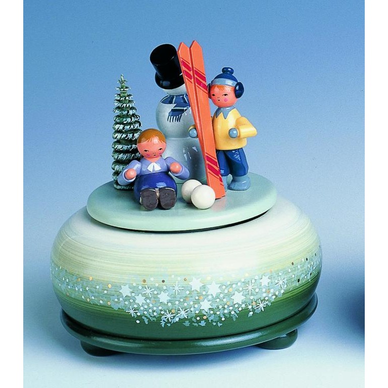 Spieldose, klein - Winterfreuden/Ski