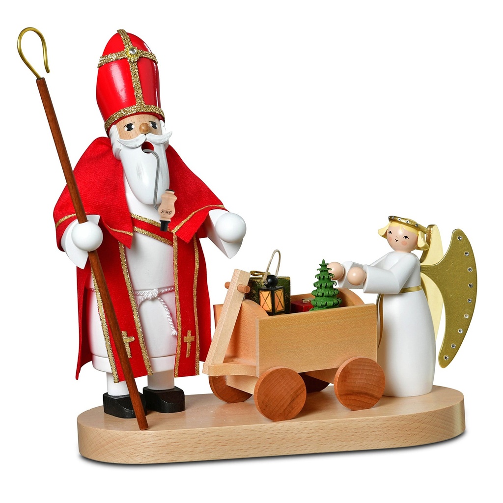 Räuchermann Heiliger St. Nikolaus mit Christkind