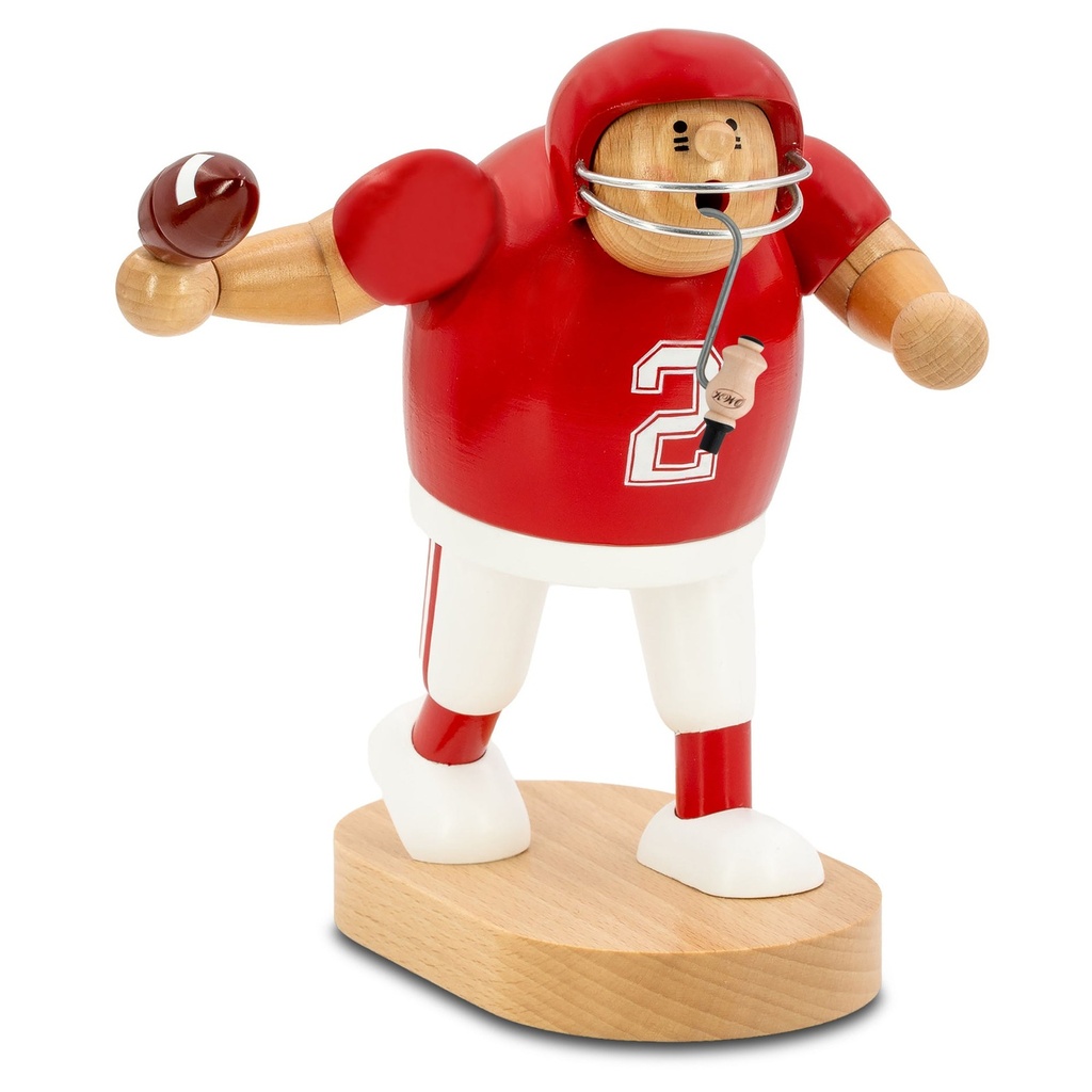 Räuchermann Footballspieler, rot