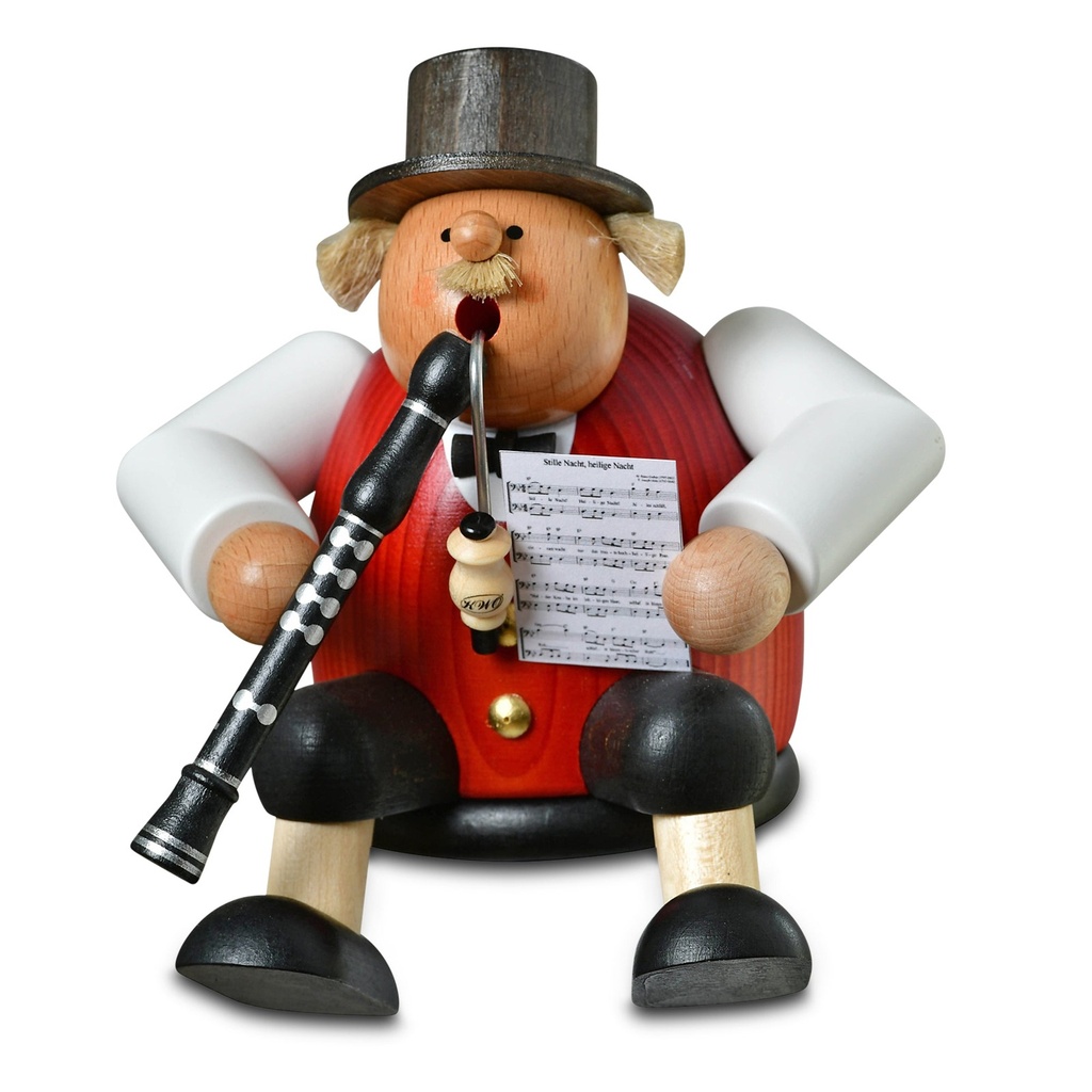 Räuchermann Kantenhocker Musiker mit Klarinette