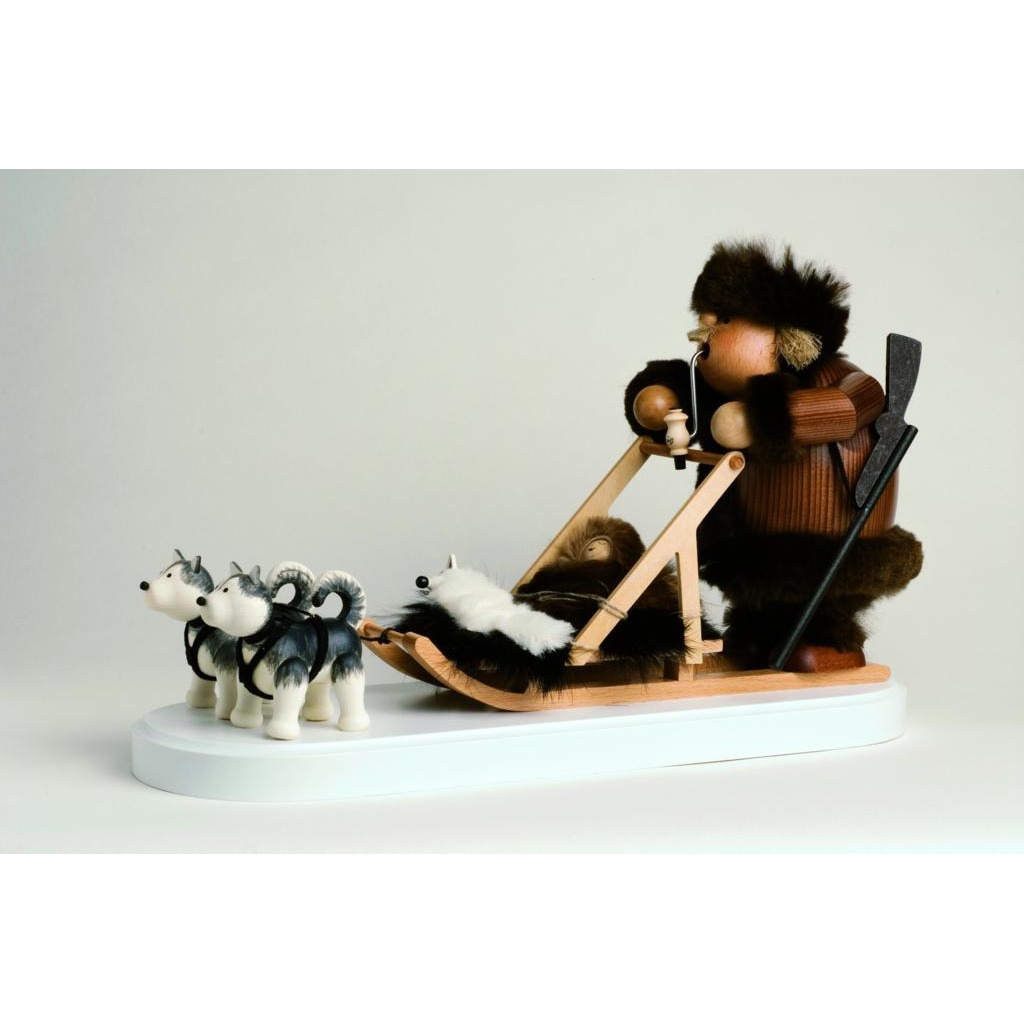 Räuchermann Eskimo mit Hundeschlitten