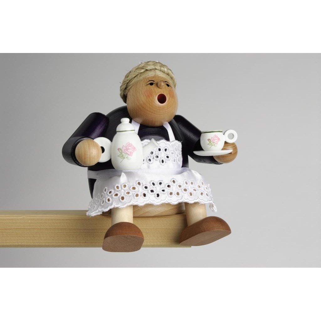 Räuchermann Kantenhocker Kaffeesächsin