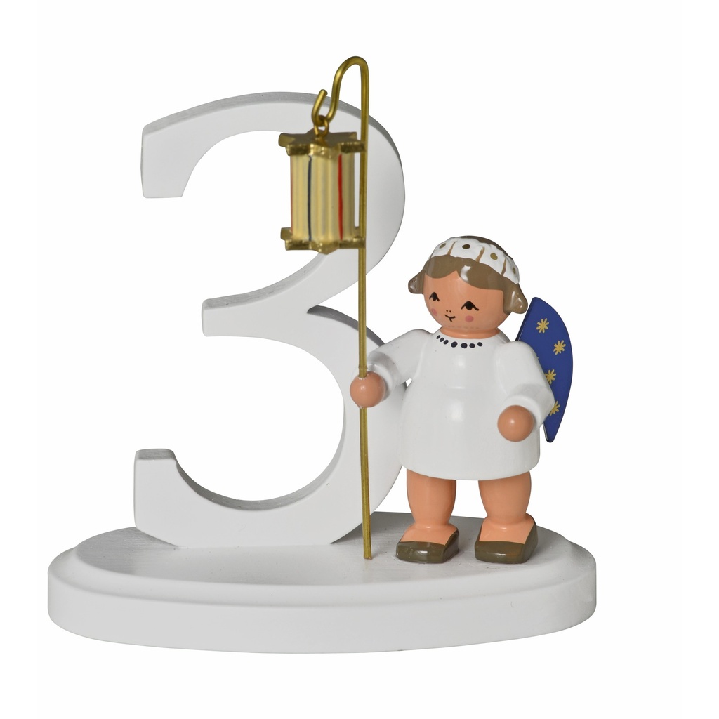 Zahl "3" mit Engel