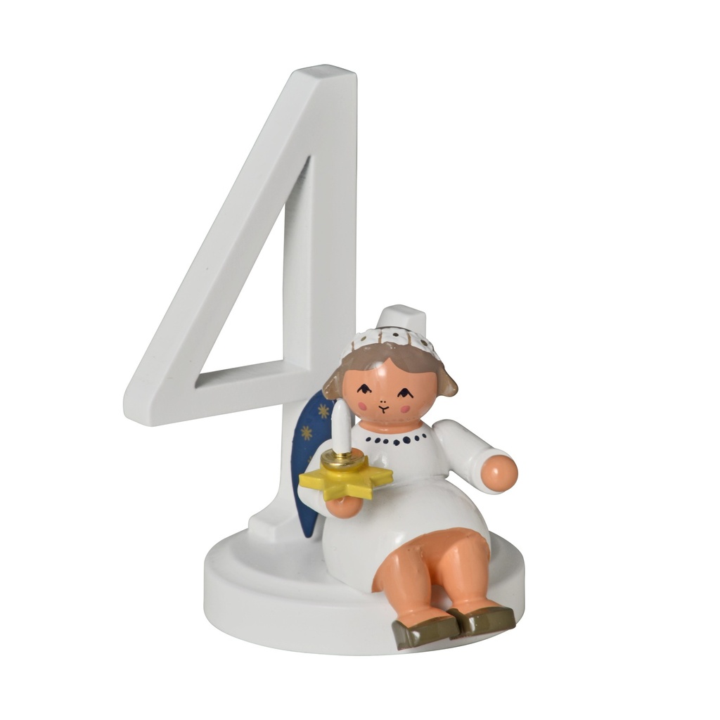 Zahl "4" mit Engel