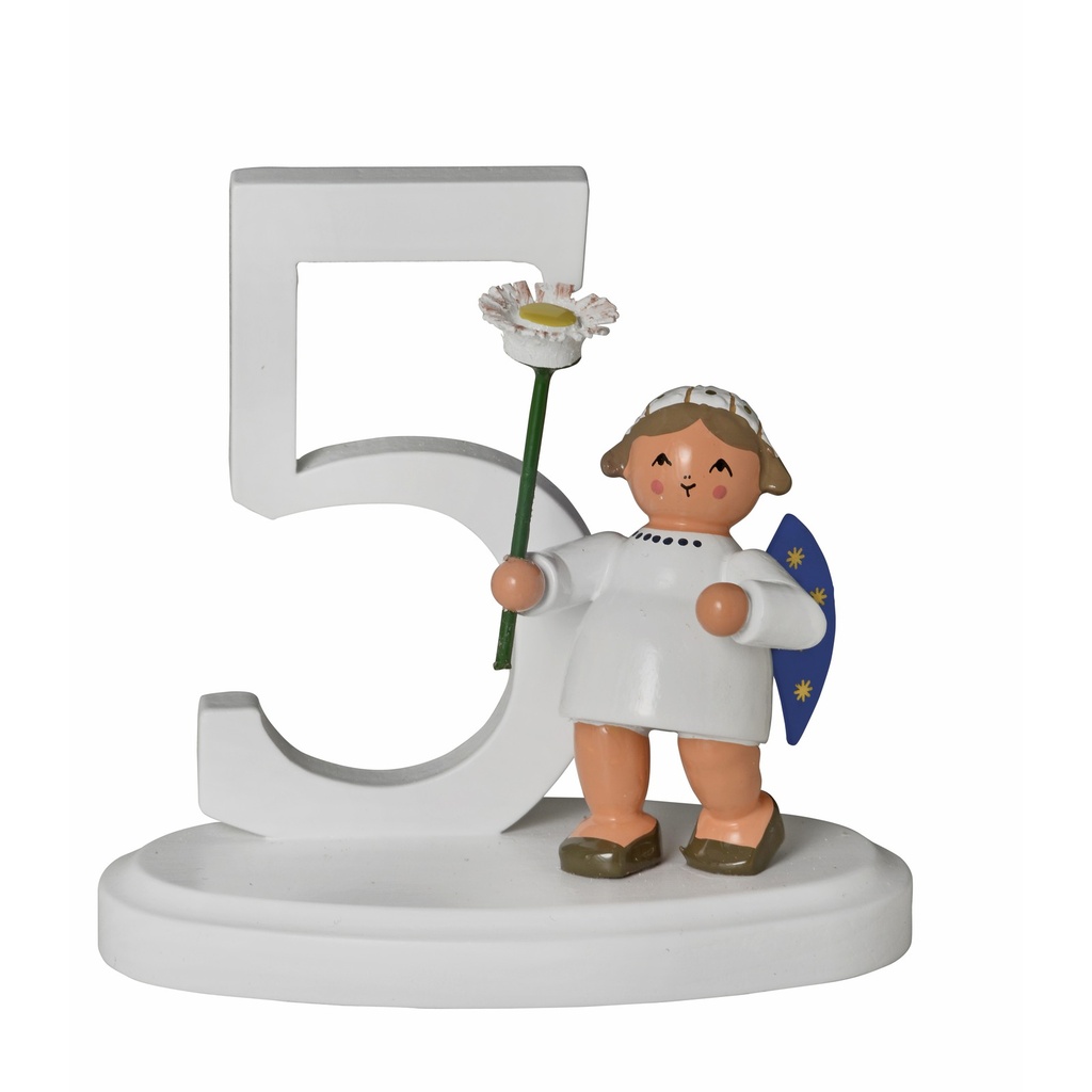 Zahl "5" mit Engel