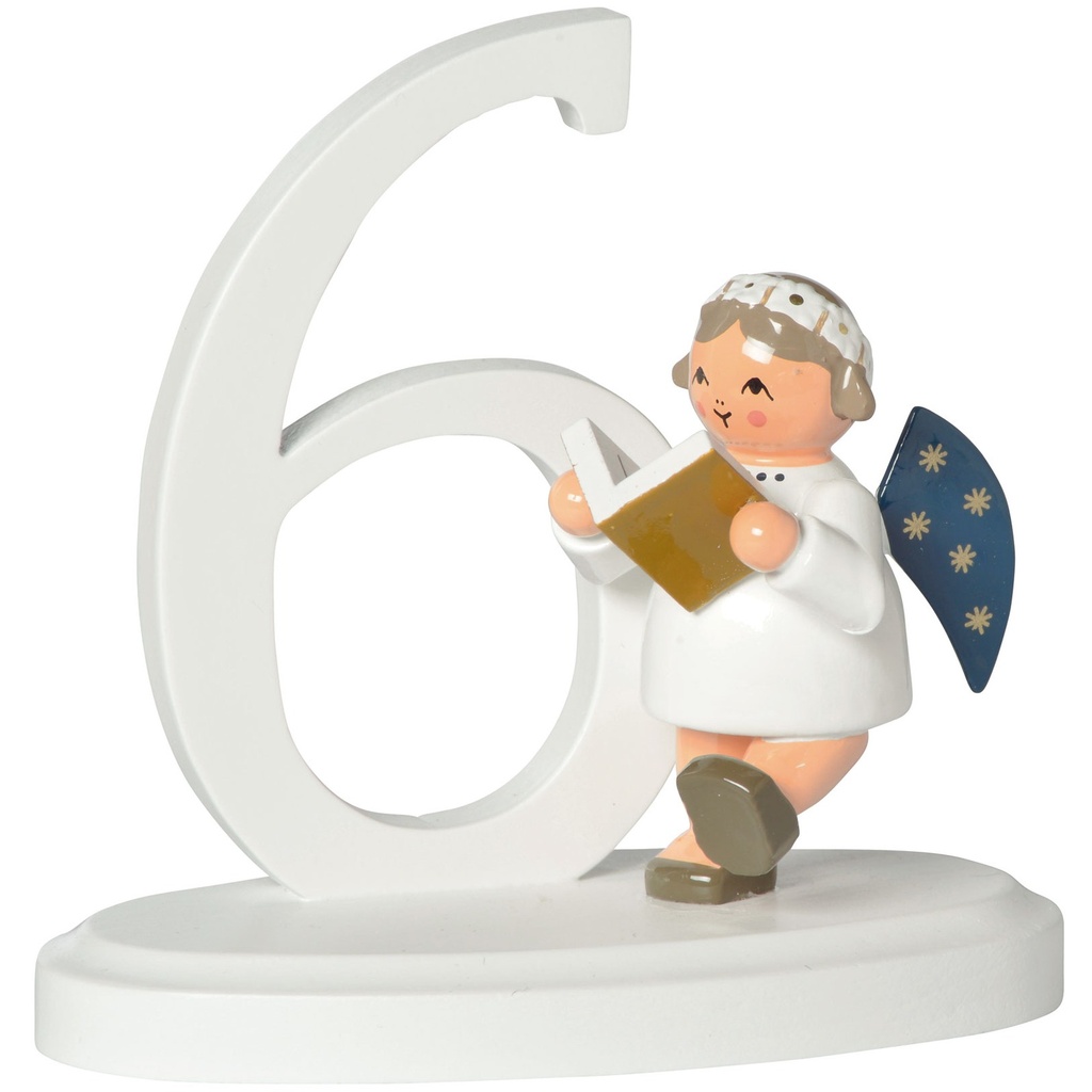 Zahl "6" mit Engel