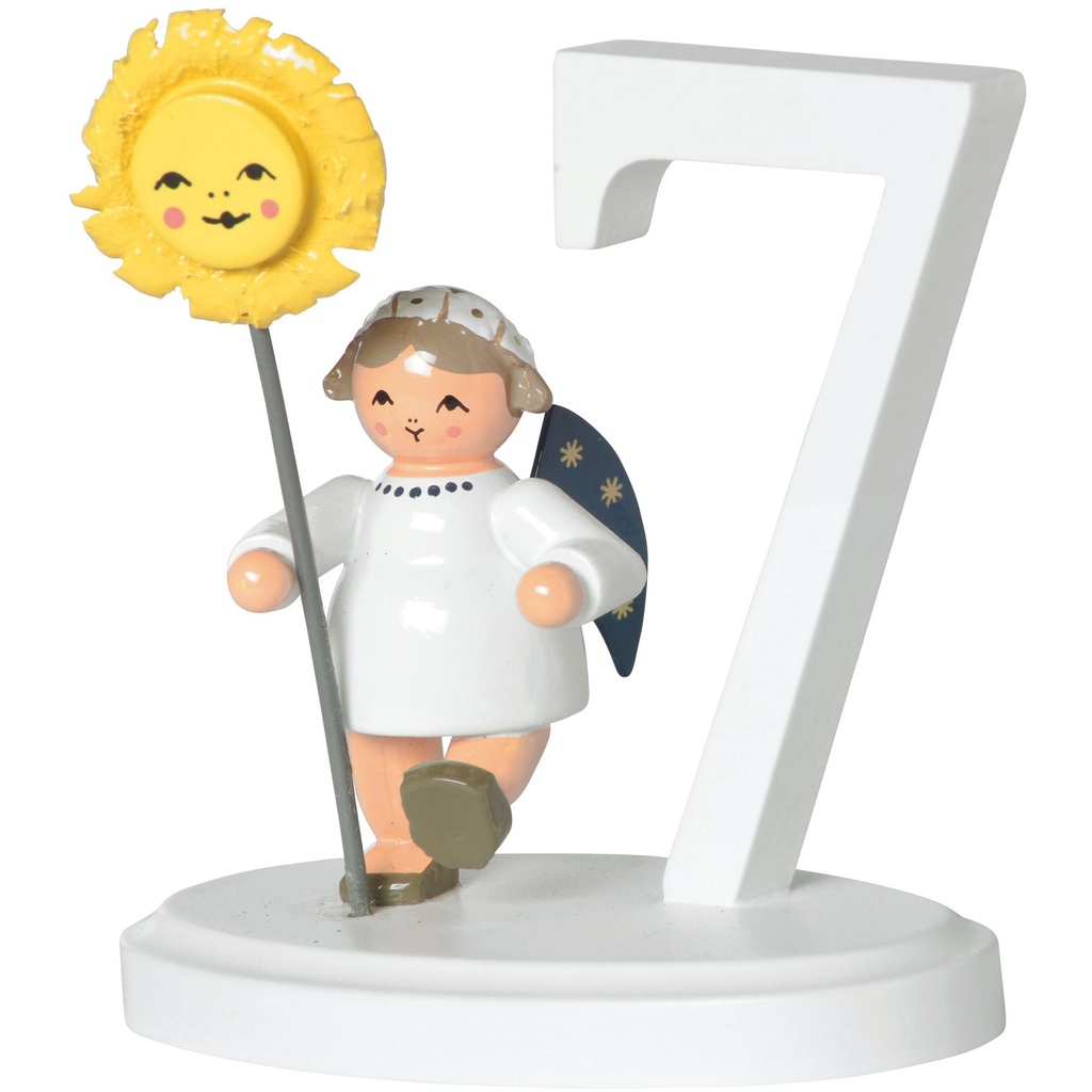 Zahl "7" mit Engel