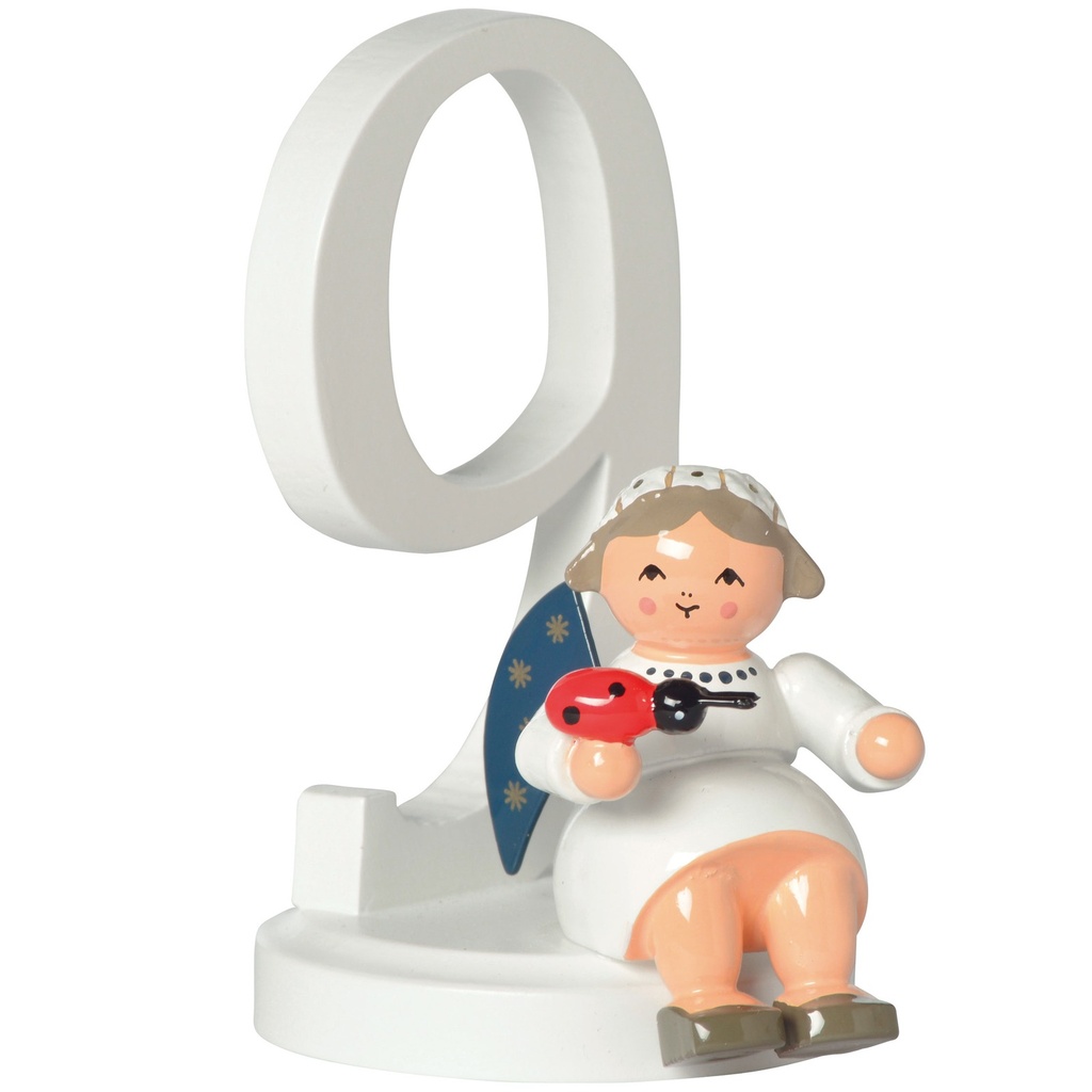 Zahl "9" mit Engel