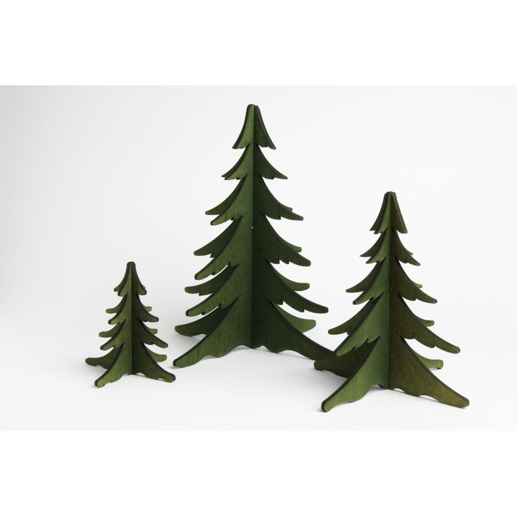 Holz-Steckbaum, grün - 19 cm