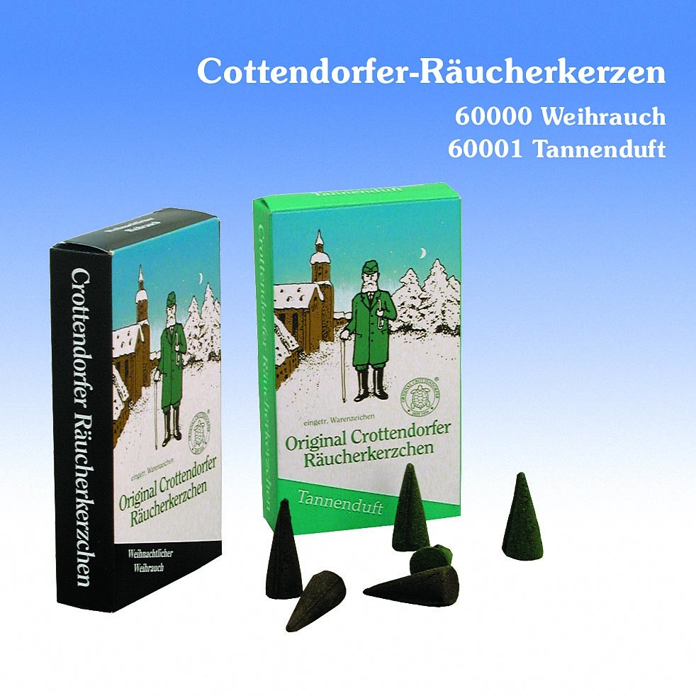 Räucherkerzen, Weihnachtsduft, Crottendorf, 1 Packung = 24 Stück Packung