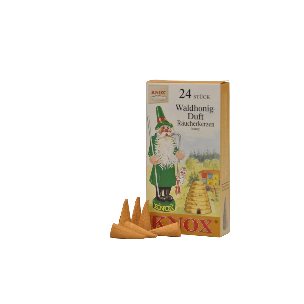 Räucherkerzen, Waldhonig, Knox, 1 Packung = 24 Stück Packung
