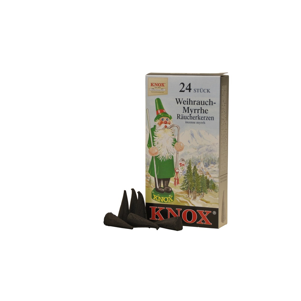 Räucherkerzen, Weihrauch-Myrrhe, Knox, 1 Packung = 24 Stück Packung