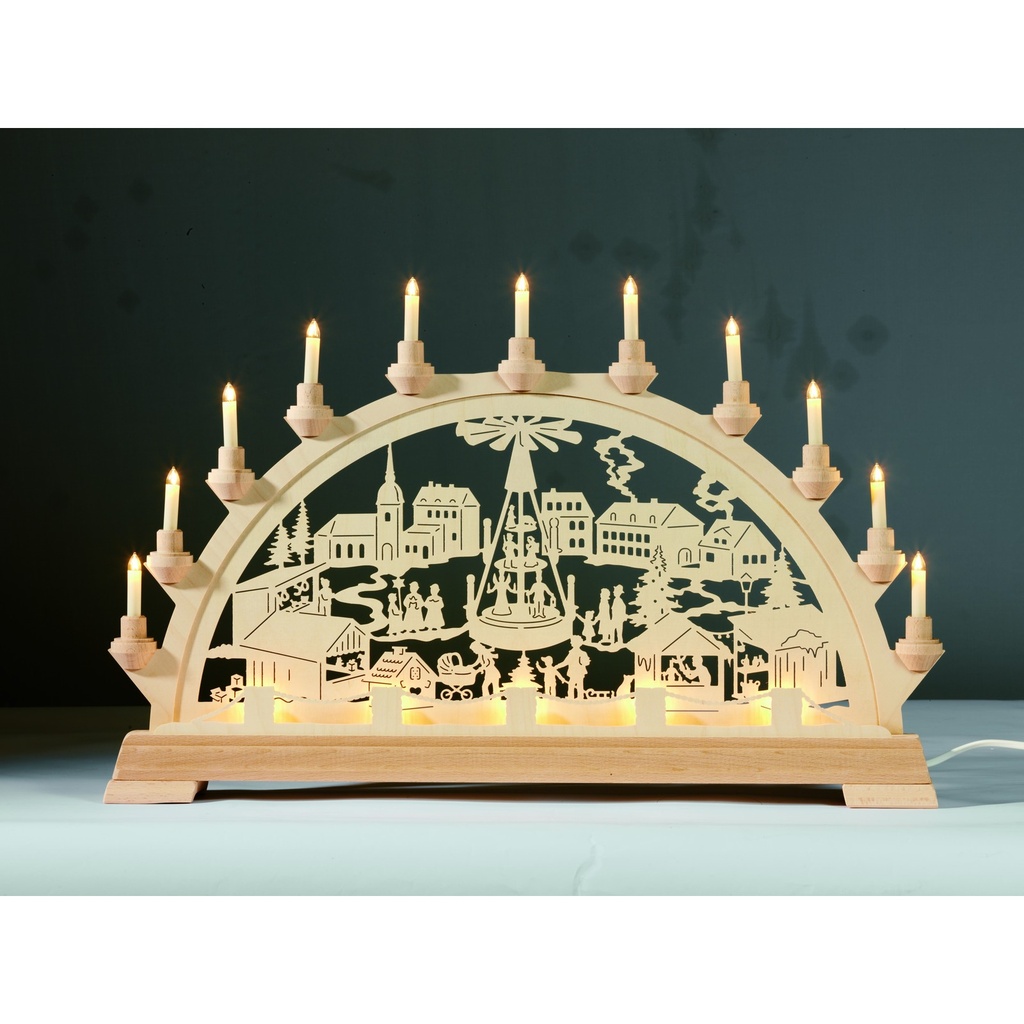 Schwibbogen "Weihnachtsmarkt m.Pyramide"