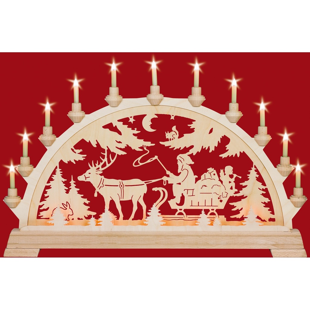 Schwibbogen "Nikolaus mit Schlitten"