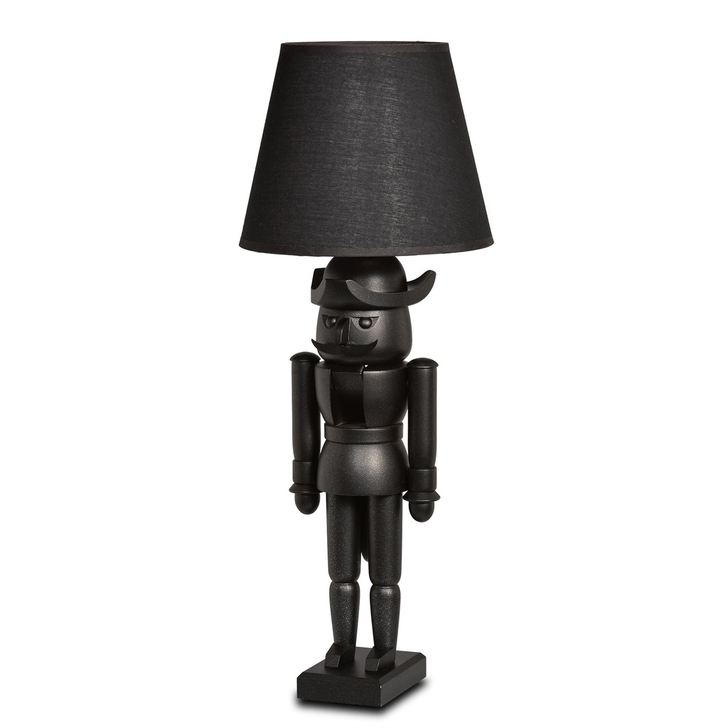 Nußknacker Tischlampe, schwarz