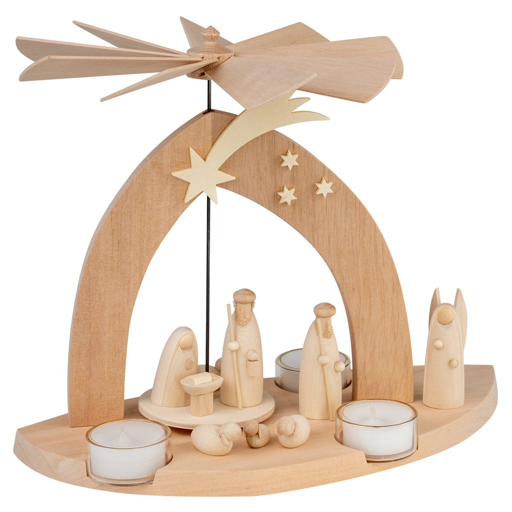 Pyramide Christi Geburt mit Hirte & Engel