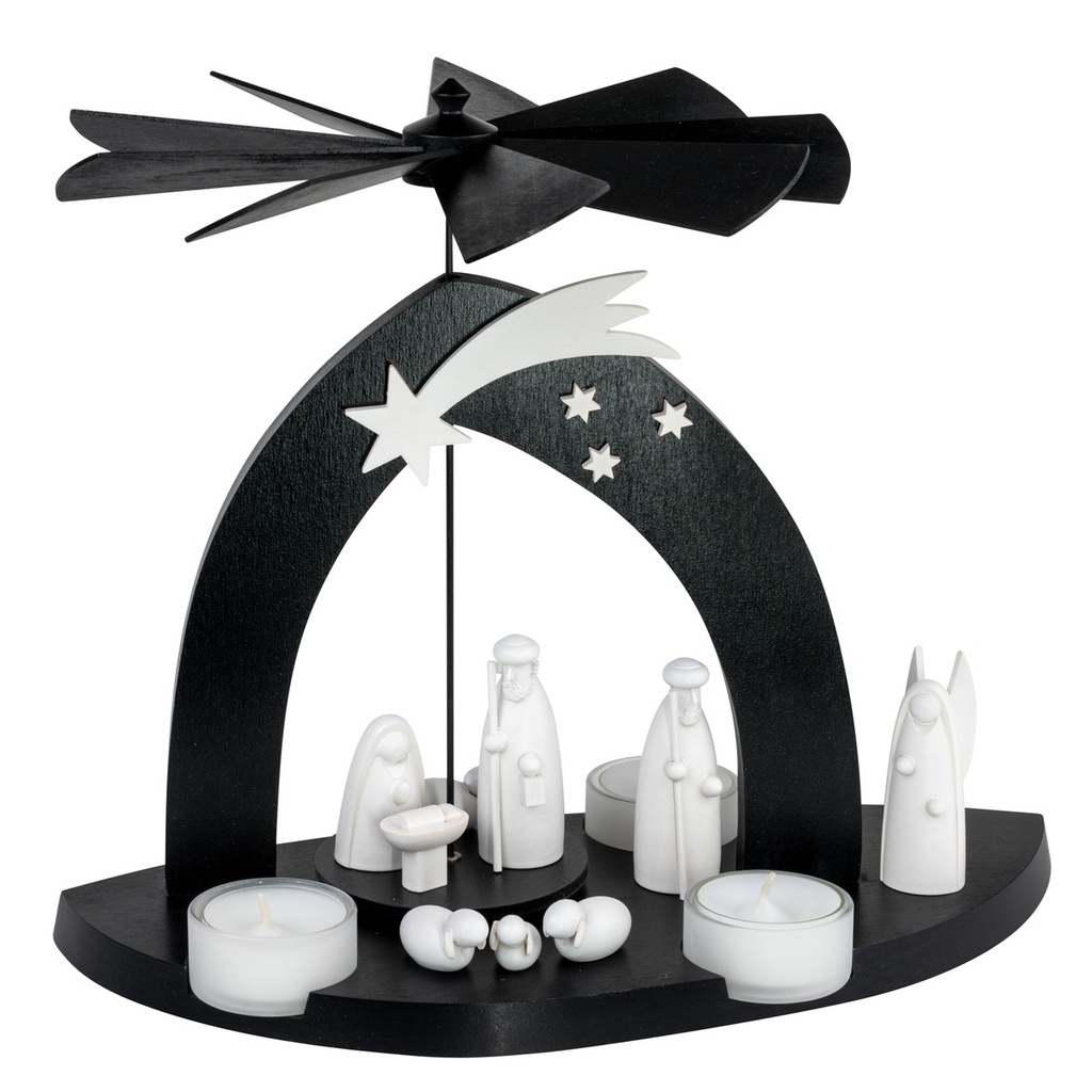 Black Pyramide Christi Geburt mit Hirte & Engel