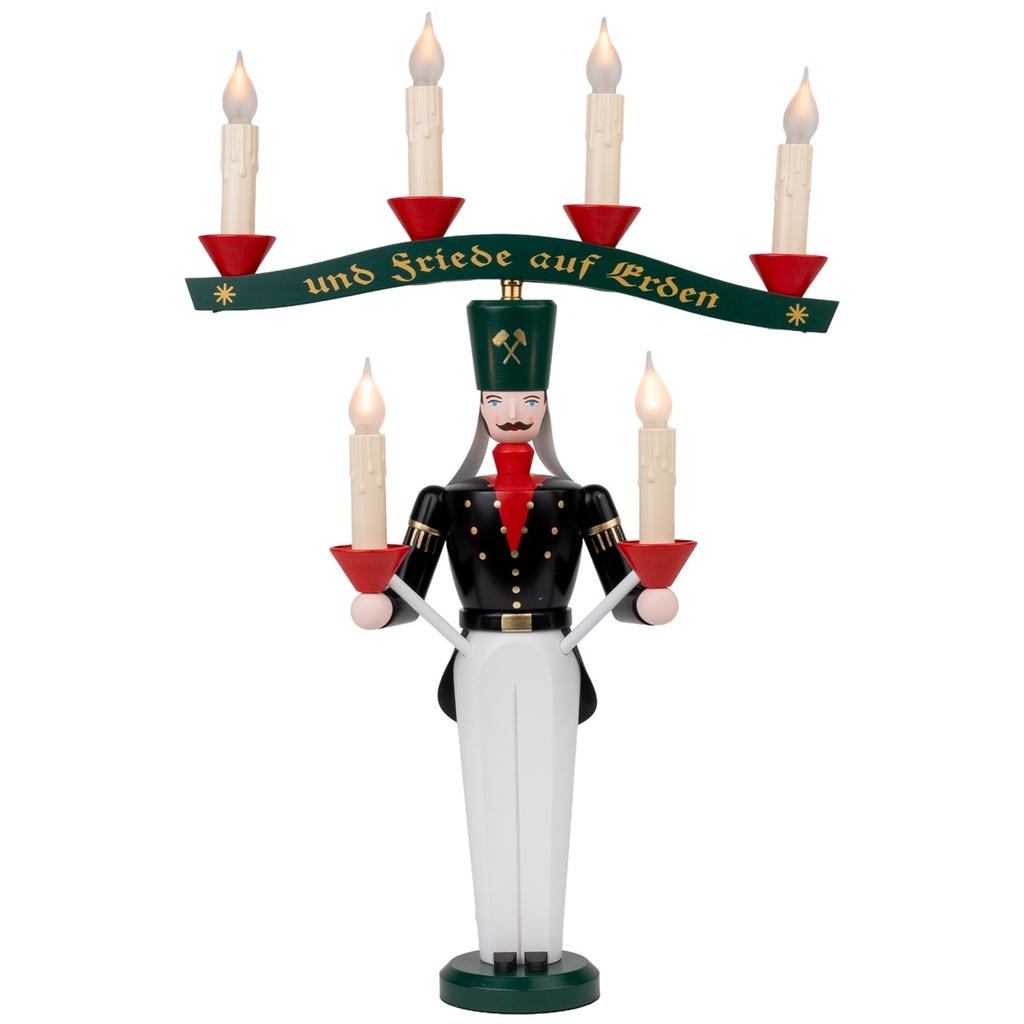 Lichterbergmann mit Joch farbig elektrisch beleuchtet 46cm