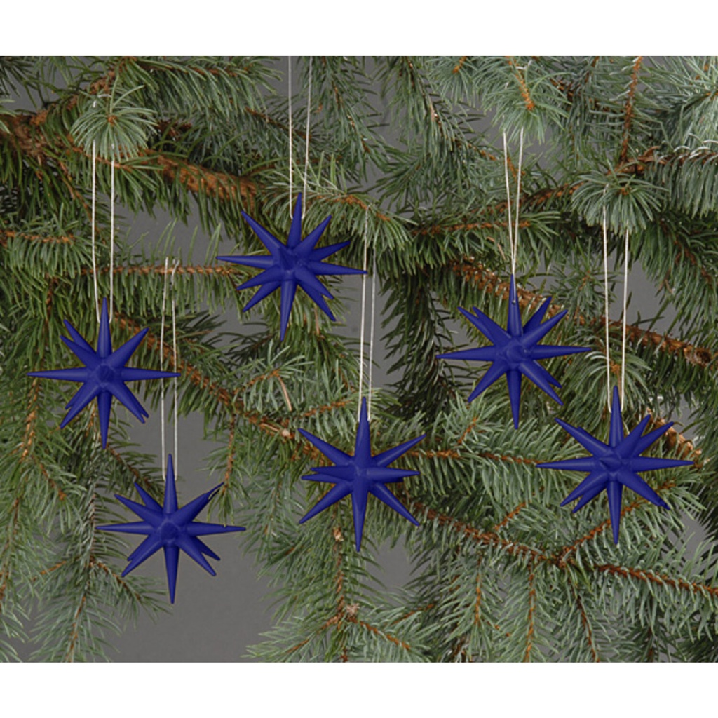 [199/007 dunkelblau] Christbaumschmuck Weihnachtsterne (dunkelblau, 7 cm)