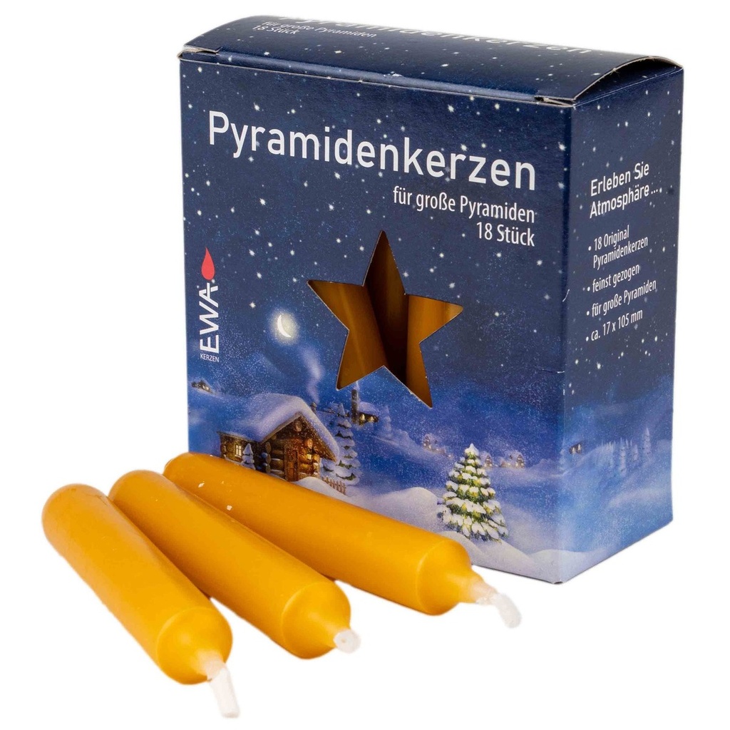 Pyramidenkerzen Ø17 natur 18 Stück