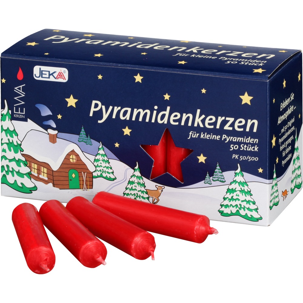 Pyramidenkerzen Ø14 rot 50 Stück