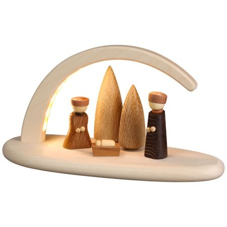 Abverkauf Bogen natur LED beleuchtet Christi Geburt