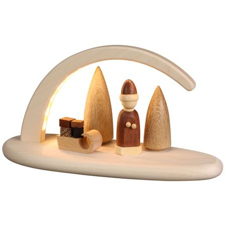 Abverkauf Bogen natur LED beleuchtet Weihnachtsmotiv