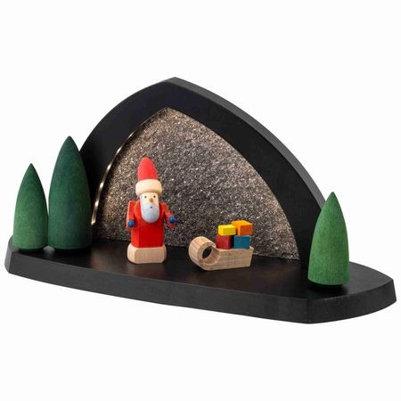 neu Gesteinsbogen 15x31x11cm anthrazit LED beleuchtet Weihnachtsmotiv farbig
