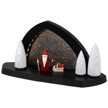 neu Gesteinsbogen 15x31x11cm anthrazit LED beleuchtet Weihnachtswichtel